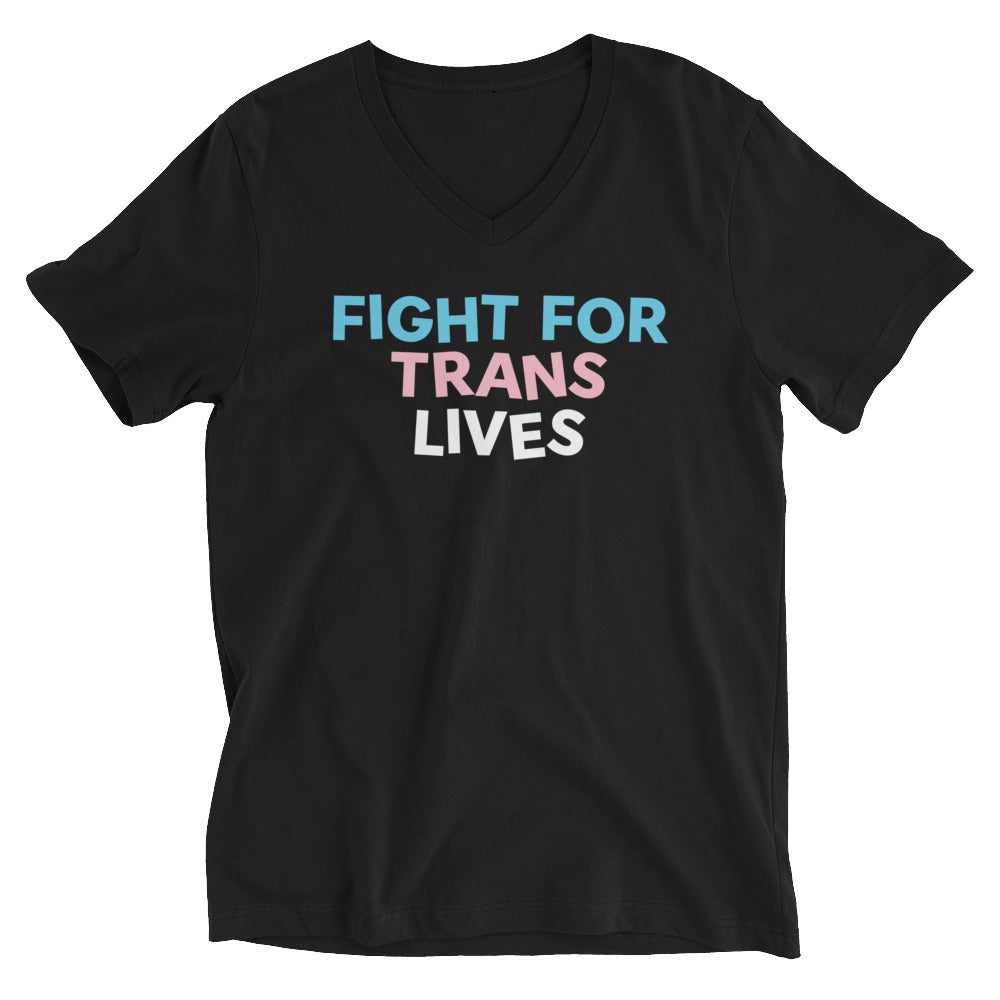 Fight For Trans Lives Short Sleeve V-Neck T-Shirt