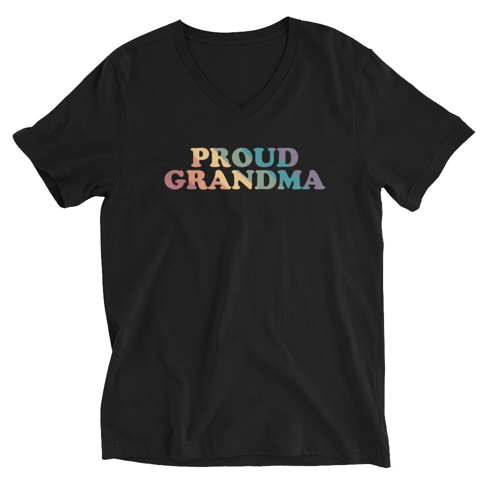 Camiseta unisex con cuello en V de la orgullosa abuela