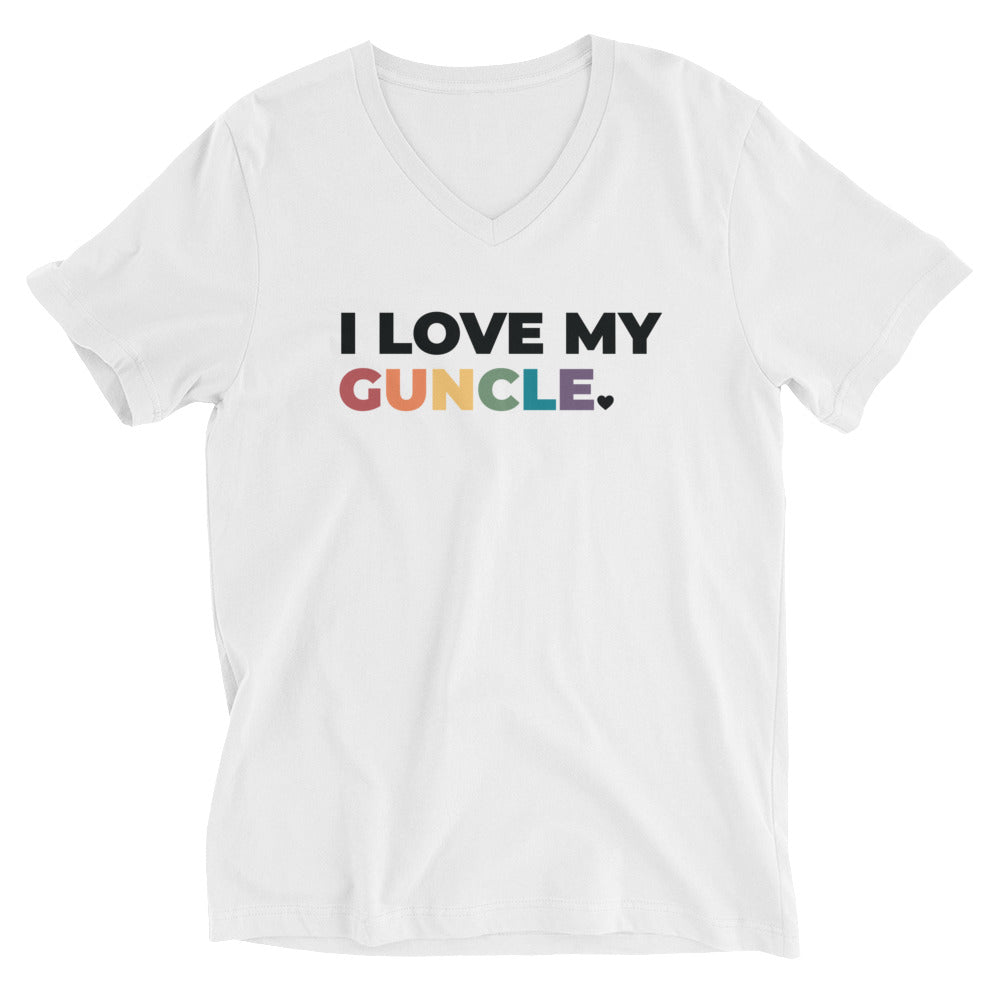 Camiseta unisex con cuello en V I Love My Guncle