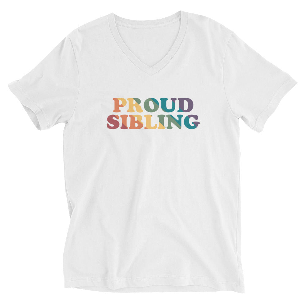 Camiseta unisex con cuello en V Proud Siblings