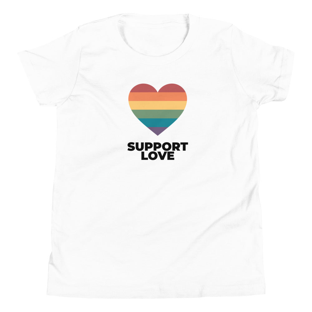 Camiseta juvenil con el mensaje "Apoya a Love Heart"